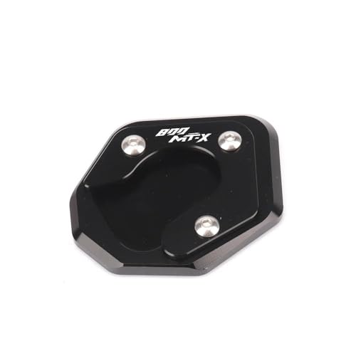 に適合するCFMOTO 800MTX 2024-2025 オートバイキックスタンド サイドスタンド延長フットパッドサポート アルミニウム合金(Black)