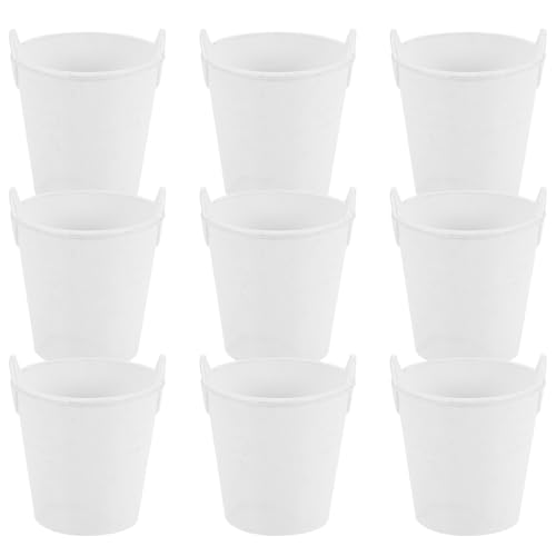 SOIMISS Lot de 10 Mini Seaux DIY en Plastique Non Colorés Hauteur 57 CM Seaux Artisanaux Multifonctions pour Décoration Rangement et Créations Personnalisées