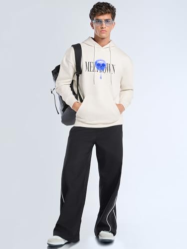 Image of Bewakoof Heavy Duty 1.0 Men's Graphic Print Oversized Fit Full Sleeve Fleece Hoodies