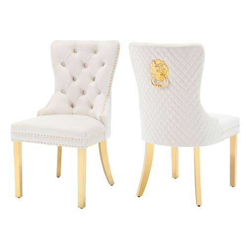 civama Dining Chairs Set of 2, Elegant Luxury Velvet Tufted