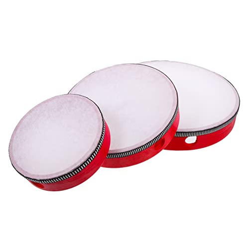 BESPORTBLE 3pcs Handheld Tambourine Musical Percussion Instruments for Early Education Drums Birthday present for Developing Rhythm and Confidence