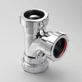 Multi kwik WP129C Chrome Waste 88.5º Compression Tee 40mm(1 1/2") Polypropylene (KMT2CX), Bright Chrome