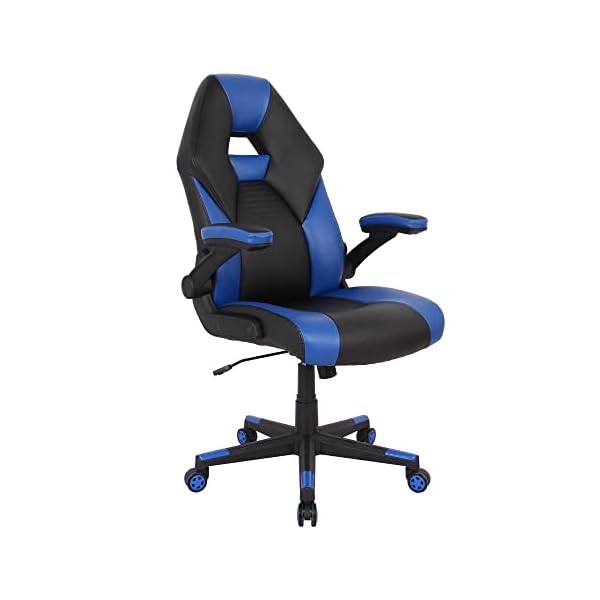 RS Gaming™ RGX Faux Leather High-Back Gaming Office Chair, Black/Blue, BIFMA Compliant