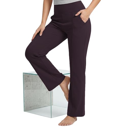 Image of NINQ Women High Waist Flare Pants Lite Regular | Smart Casual Korean Trouser for Office Wear, Gym, Sports, Travel & Daily Styling