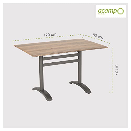 acamp Gartentisch klappbar Acaplan | 120x80 cm Balkon-Tisch wetterfest mit Niveau-Ausgleich & Kippsicherung | Klapptisch… – Bild 6