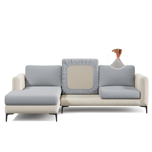 Nolan Interior Magic Sofa Cover - Classic Jacquard Sofa Seat Couch Cover - Pet Proof, Easy Install, Stretchy Slipcover - Small, Chrome Grey