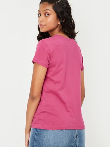 Image of Max Girls Cotton Regular Printed T-Shirt - Pack of 3