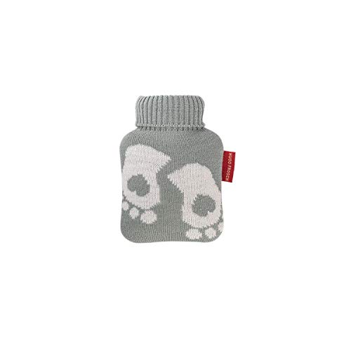 Hugo Frosch Mini-Wärmflasche 0,2 l mit Strickbezug Füße Pastellgrün
