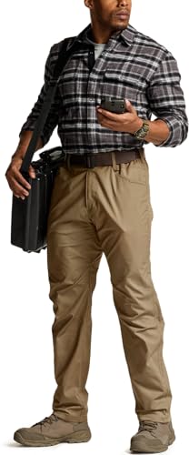 Image of CQR Men's Flex Stretch Tactical Pants, Water Resistant Ripstop Cargo Pants, Lightweight EDC Outdoor Work Hiking Pants