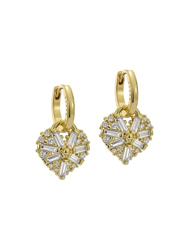 Ted Baker London Cherise Crystal Cluster Heart Huggie Drop Earrings for Women