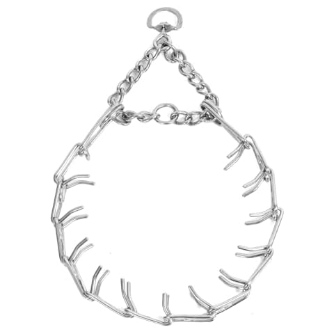 Stainless Steel Prong Dog Training Collar Adjustable Pet Pinch Collar for Dogs with The Swivel Ring 22in x 3.0mm (Neck Size up to 18in) L Cover