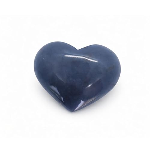 Natural Angelite Crystal Heart - Hand Carved Real Crystals from Peru for Reiki and Meditation - Genuine Blue Anhydrite Stone Heart for Emotional Peace - Gift for Mother's Day (4 to 5 oz)