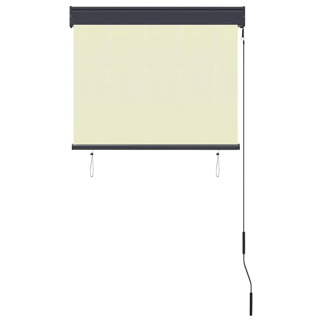 Store Roulant d'extérieur crème 80 x 250 cm en Polyester avec revêtement PA, manivelle 1,21 m, Protection Solaire pour Balcon, terrasse, Jardin, intimité et Confort