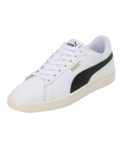 PUMA Smash 3.0 L, Sneaker Unisex-Adulto, Multicolore White Black Gold-Frosted Ivory, 46 EU