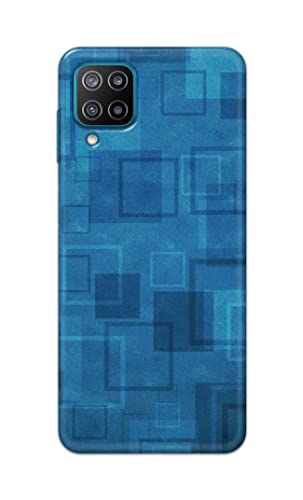 Image of Printed Hard Back Cover Case for Samsung Galaxy F12 Back Cover (Plain Azure Blue) -702