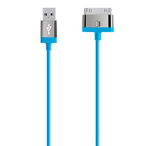 Belkin F8J041cw2m BLU   Cable de carga y sincronización Mixit de 30 pines a USB 2.0 para iPad 1/2, iPhone 4/4s, azul