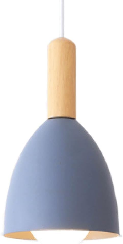 Lámpara colgante de madera maciza E27 con arte de hierro para techo de porche