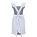 Hyzrz Cute Retro Adjustable Ruffle Aprons with Pockets for Women Girls Vintage Cross Back Pinafore Dress Maid Costume Apron Small to Plus Size (Free size, White)