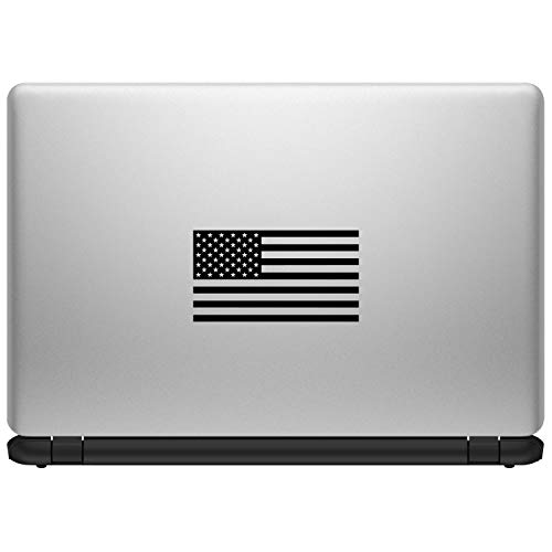Image of American US Flag [Pick Color /Size] Vinyl Decal Sticker for Laptop /Car /Truck /Window /Bumper (5in x 2.8in, Gloss Black)