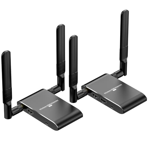 Trasmettitore e ricevitore HDMI wireless 4K, connettore 150 m/492 ft Wireless HDMI Extender Kit,4 K @30 Hz HD HDMI senza cavo, streaming media video/audio da laptop, fotocamera, PS5, PC a monitor