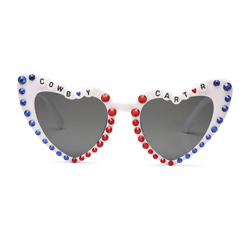 Cowboy Outfit Women Concert Merch Accessories Heart Glasses for F...