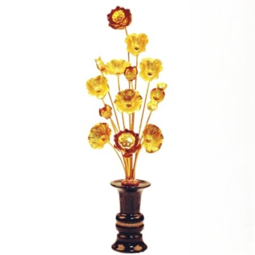 常花 仏花 セット 花立て お仏壇用仏具 蓮花 はすはな 花立付き 金メッキ 蓮華 仏壇 仏具 仏前 法事 法要 お盆 命日 飾り お彼岸 お供え 盂蘭盆会 初盆 新盆 祭壇 枯れない (Large,とうじきのかびん)