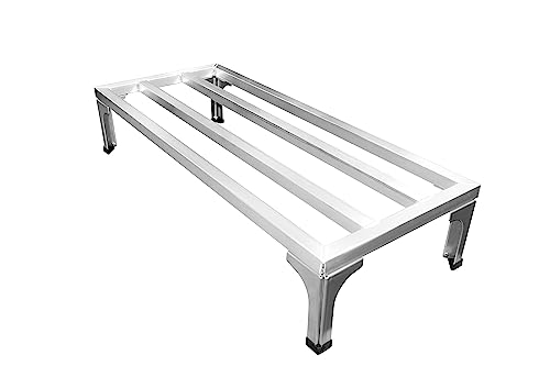 SHOPCraft Heavy Duty Aluminum Dunnage Rack, 20” X 24” X 7.5” Industrial Grade Aluminum Storage Rack, Commercial Food Service Storage Rack
