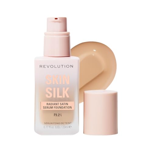Image of Revolution Skin Silk Serum Foundation- F9.2 Neutral, 23ml | Lightweight, Hydrating Foundation with Hyaluronic Acid & Peptides | Natural, Radiant Finish with Light-Medium Coverage | Long-Lasting Base Makeup | Shades Specially Selected for Indian Skin Tones