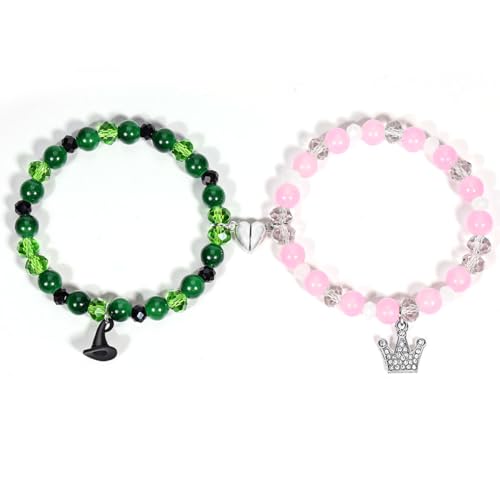 AICase Wicked Friendship Bracelets,Wicked Merch Elphaba Galinda Friendship Matching Bracelets Bff Witch Hat Crown Charms Jewelry Accessories,Movie Stuff Musical Merch for Fans -Valentine's Day Gifts