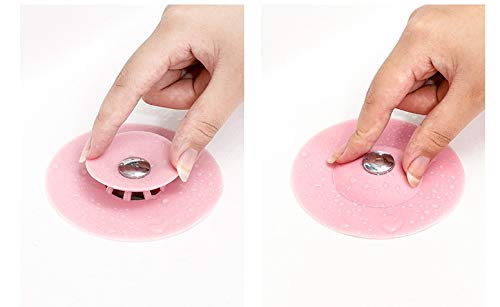 Naidev 3 Pack Shower Drain Stopper - Silicone Bathtub Sink Stopper Hair Trap Hair Catcher Bathtub Drain Strainers Protectors Cover for Floor Laundry Kitchen and Bathroom (Random Color 3 Piece) 4