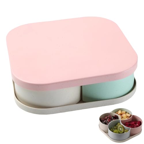 JIRVEX Plateau Apéritif avec Compartiments 1 Pièce Plateau Compartimenté Carré 4 Compartiments Plateau de Service pour Snacks Fruits Bonbons Raclette Fondue