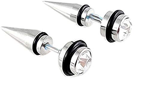 Piercing Men Jewellery Silver Studs Combo Hoop Clip on Earings Ear rings Earrings For Men Boys Gents Girls Boyfriend Girlfriend - BALI-M9153 (2 PCS)-image-6