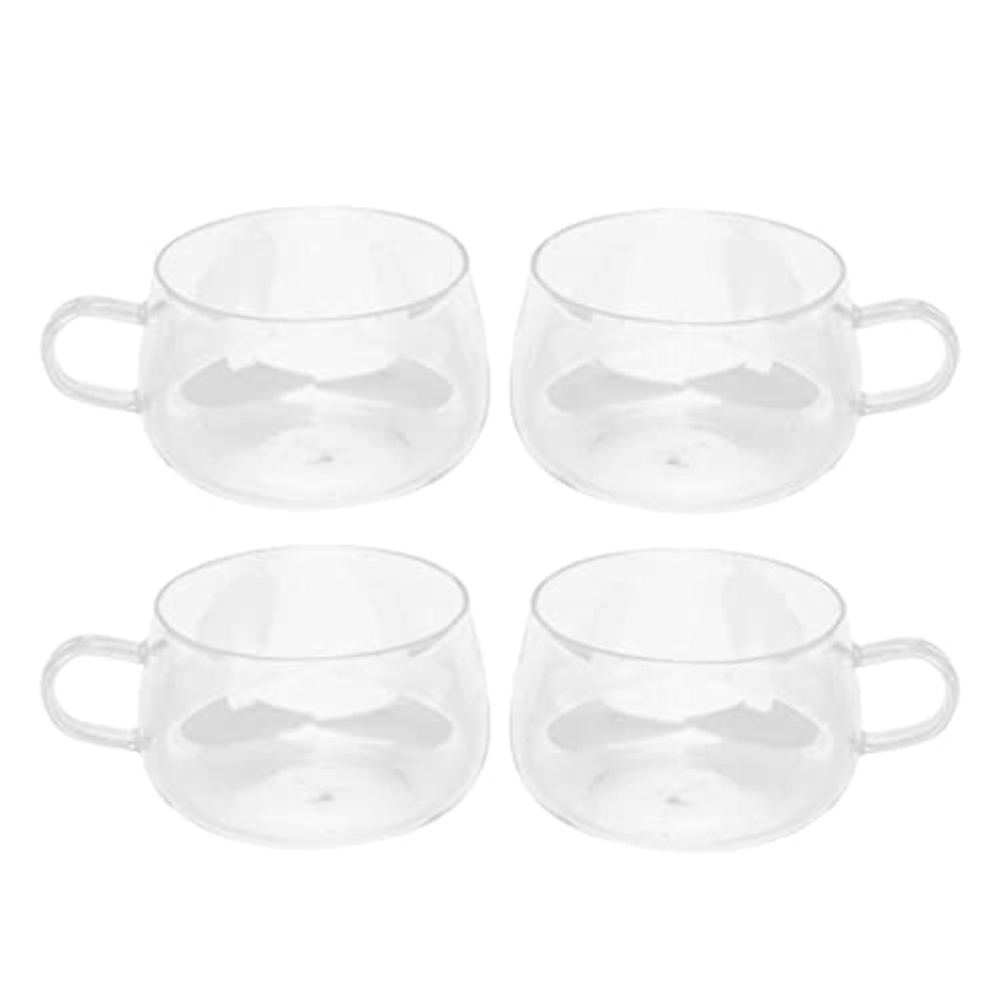 Handmade Round Double Wall Clear High Borosilicate Cup with Handle