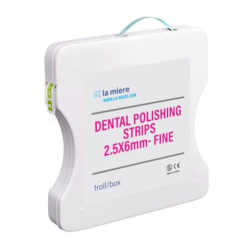 LA MIERE 2.5mm x 6M Dental Polishing Strips, Abrasive Finishing, Interproximal Teeth Cleaning Care, WhiteningWhitening Polish Strips, Deep Sanding and Grinding (Fine, 1Box)