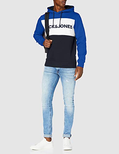 Heren JACK & JONES Warme Bedrukte Hoodie Logo Trui Basic Capuchon Sweater JJLOGO - Image 3