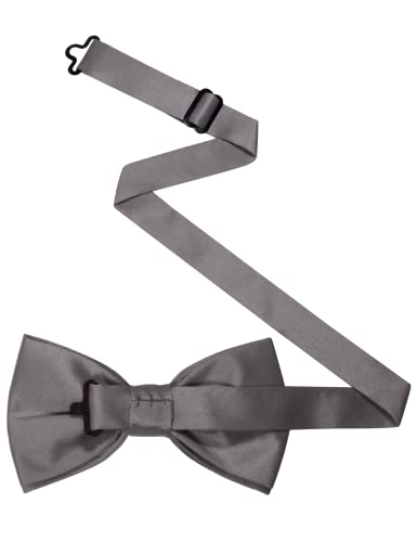 Image of JEMYGINS Solid Color Pre-tied Bow Tie Adjustable Bowtie for Men