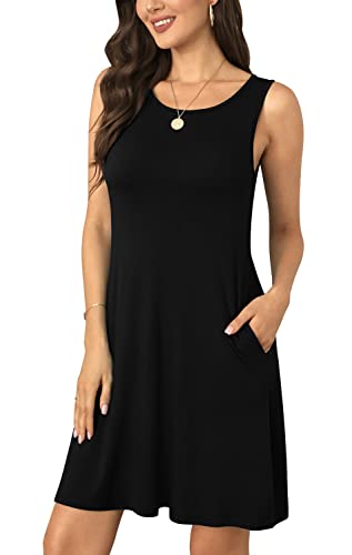 BISHUIGE Women's Summer Casual Dresses Sleeveless Round Neck Tank Dress Beach Cover Up for Bikini Swimwear Vacation2