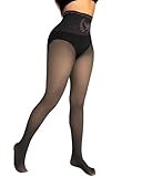 CHICME BEST SHOPPING DEALS Chic Me Womens High Waist Butt Lifting Tights Transparent Thermal Pantyhose Leggings Fleece Lined Pants Black-One Size