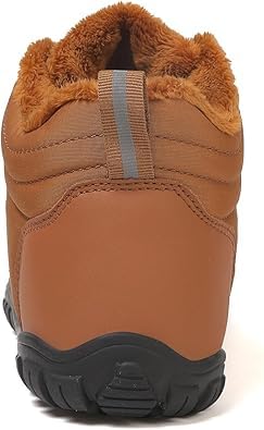 Image of Winter Footwear Barefoot Shoes Women Men Zero Drop Barefoot Hiking Boots Slip On Warm Waterproof Snow Boot Minimalist Wide Toe Ankle Booties Five Finger Hike Shoes Outdoor