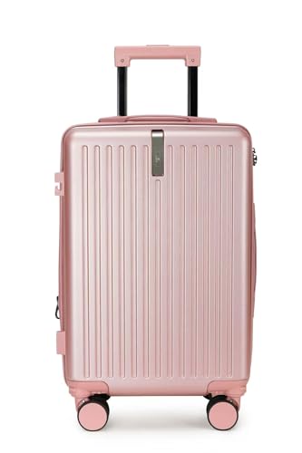 Mala Bordo 10kg Bagagem de Mão Expansivel Padrão ANAC com 4 Rodas duplas 360° Cadeado AntiFurto Mala de Viagem Alça Lateral com Divisória, Leve Resistente (rosa)