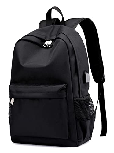 15.6 inch Laptop Backpack for Men, Large Capacity Lightweight Casual Daypacks Oxford Cloth Bookbag with USB Charging Port