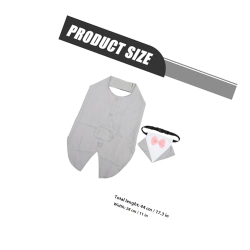 Disfraz formal para perro con pañuelo triangular gris M miniatura 2