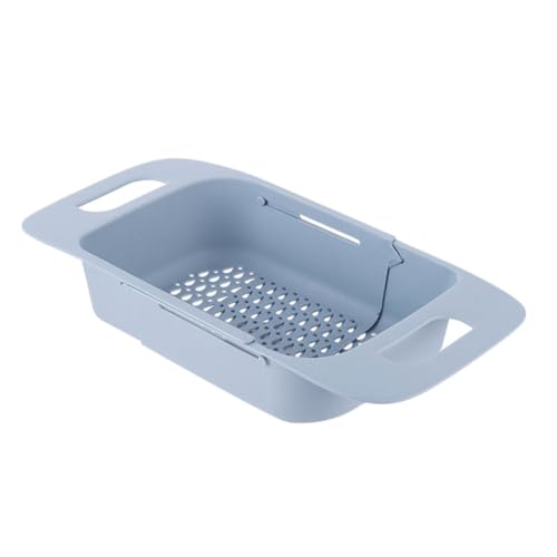 ibasenice Panier à Fruits Extensible en Pp Bleu Multifonctionnel Cuisine Design Télescopique Pratique et Rangement sur Évier