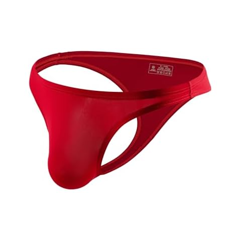 MuscleMate Men's Thong Bikini Underwear, Men's Hot Thong G-String Briefs Underwear. (US, Alpha, Medium, Regular, Regular, Red) Cover