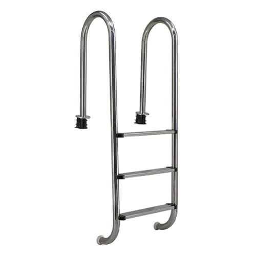 Escalera para piscina de acero inoxidable con 3 peldaños antideslizantes miniatura 1