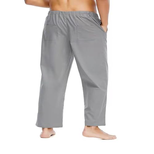 Mens Wide Leg Pants Casual Stretch Waist Drawstring Lounge Pants Big and Tall Lightweight Comfy Trousers with Pockets2