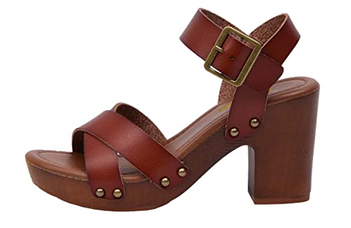CUSHIONAIRE Women's Sayer Faux Wood Sandal +LiteSole Technology, Wide Widths Available3