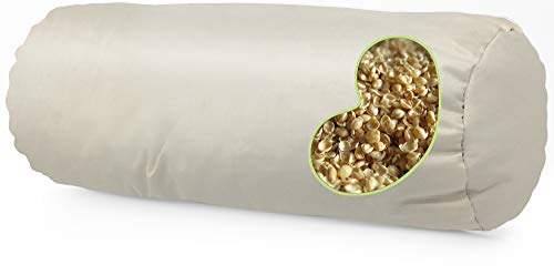Bean Products WheatDreamz Neck Roll Pillow - Made in USA - Organic Cotton Zippered Shell with Organic Millet - 6
