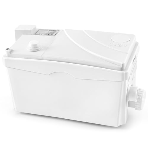 Image of 600W Utility Sink Pump with PCB Function Upgrade Structure Upflush to 25FT 1700GPH Under Sink Pump with 3 Water Inlets 1 Outlet Macerating Toilet System for Sink Shower Urinal Kitchen Basement