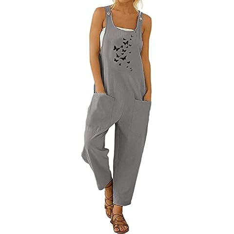 Lazutom Women's Casual Baggy Cotton Dungarees Cover